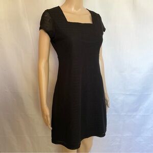 Vintage 90s Chablis Crochet Overlay Square Neck Mini Dress